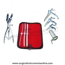 Hegar uterine dilator 3 pieces set,3-4, 7-8, 11-12, mathieu speculum, grave 3pcs, collin large